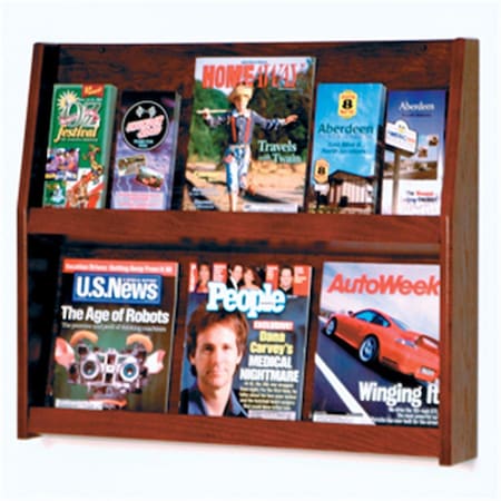 Vertex Slope 12 Pocket Literature Display in Mahogany - 2Hx6W VE142403